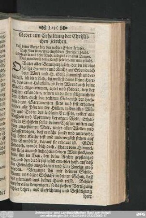 Gebet um Erhaltung der Christlichen Kirchen.