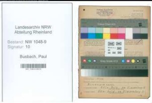 Entnazifizierung Paul Busbach , geb. 25.03.1903 (Kaufmann)