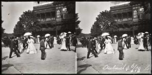 Paris. Pferderennbahn ("Hippodrome") von Auteuil. Besucher des Rennens