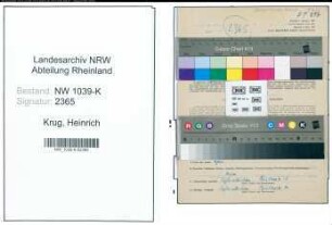 Entnazifizierung Heinrich Krug , geb. 10.09.1914 (Postbeamter)