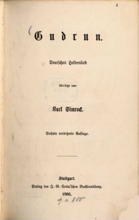 Gudrun : Deutsches Heldenlied