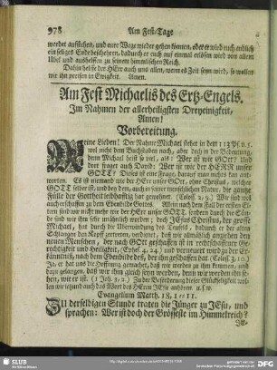 Am Fest Michaelis des Ertz-Engels