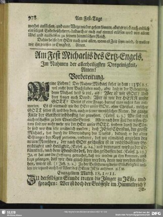 Am Fest Michaelis des Ertz-Engels
