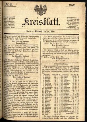 Ausgabe vom Mittwoch, den 29. Mai 1872.