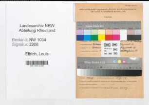 Entnazifizierung Louis Eltrich , geb. 00.00.0000 (Oberzahlmeister)