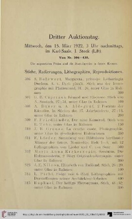 Stiche, Radierungen, Lithographien, Reproduktionen (Nr. 306-349)
