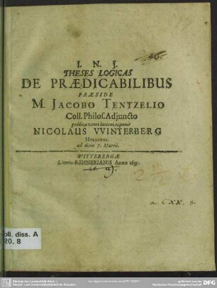 Theses logicas de praedicabilibus