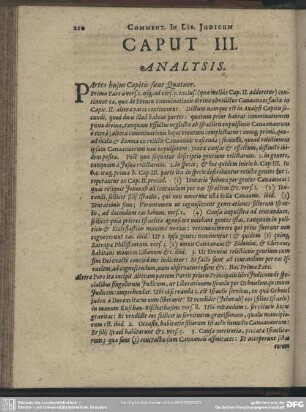Caput III. [Analysis, Explicatio Textus, Quaestiones, Loci Communes]
