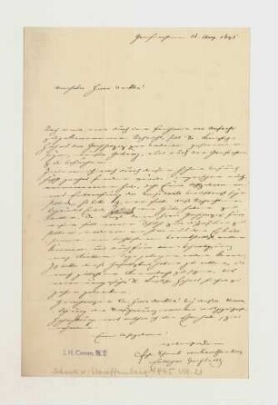Brief von Schenk von Stauffenberg an Joseph Heller