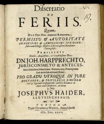 Dissertatio De Feriis