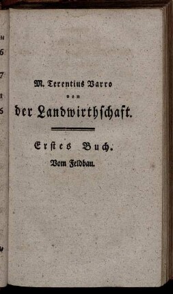 Erstes Buch. Vom Feldbau.