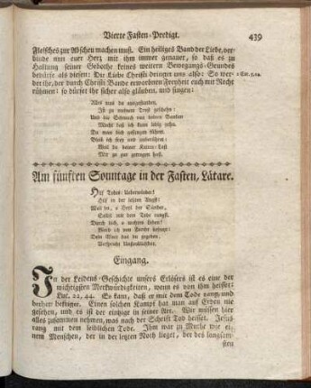 Am fünften Sonntage in der Fasten, Lätare
