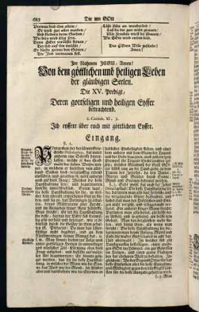 682-700, Die XV. Predigt, Deren gottseligen und heiligen Eyffer betrachtend.