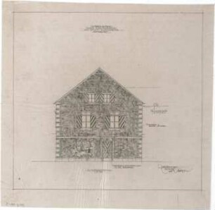Gsaenger, Gustav; München - Moosach; Haus Eierschmalz, Wiederaufbau - Ausführung, Nordseite (Ansicht)