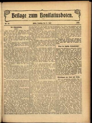 Zweite Ausgabe vom Sonntag, den 21. Juni 1908.