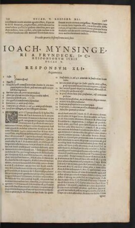 Ioach. Mynsingeri A Frundeck ... Responsorum Iuris Decas V.