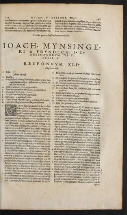 Ioach. Mynsingeri A Frundeck ... Responsorum Iuris Decas V.
