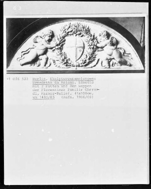 Lünette mit 2 Putten und dem Wappen der Florentiner Familie Gherardi