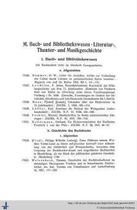 1. Buch- und Bibliothekswesen.