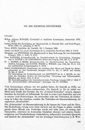 VII. Die Kriminal-Statistiker