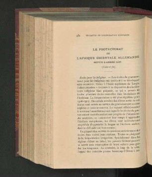 Le Protectorat De L'Afrique Orientale Allemande Depuis L'Année 1907.