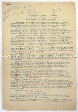 Hektografierte Abhandlung aus dem Exil in Frankreich über die Bemühungen um die Bildung einer Volksfront gegen Hitler - Sachkonvolut