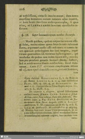 §. 76. Super leucaethiopum morbo Excursio