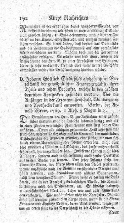 Alphabetisches Verzeichniß der gewöhnlichsten Arzeneygewächse.