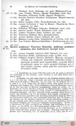 21. Januar 1734 bis 16. Dezember 1743