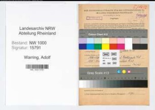 Entnazifizierung Adolf Warring, geb. 12.02.1902 (Opernsaenger)