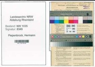 Entnazifizierung Hermann Piepenbrock , geb. 21.05.1901 (Ingenieur)