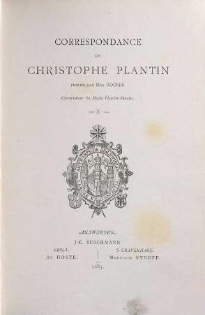 Correspondance : de Christophe Plantin. Publ. par Max Rooses .... 2