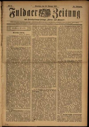 Erste Ausgabe vom Samstag, den 13. Februar 1897.