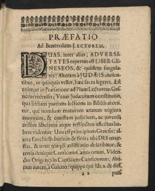 Praefatio Ad Benevolum Lectorem.