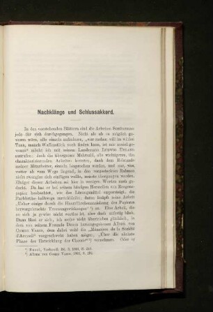 Nachklänge und Schlussakkord.