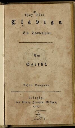 Clavigo : Ein Trauerspiel