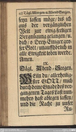Tägl. Abend-Seegen