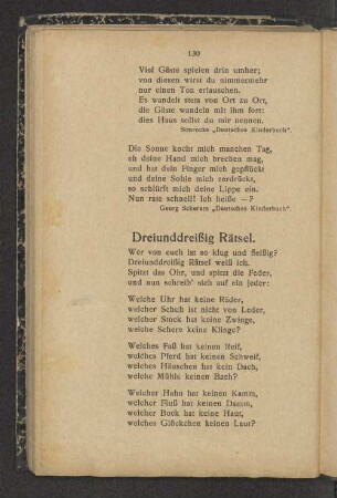 Dreiunddreißig Rätsel.