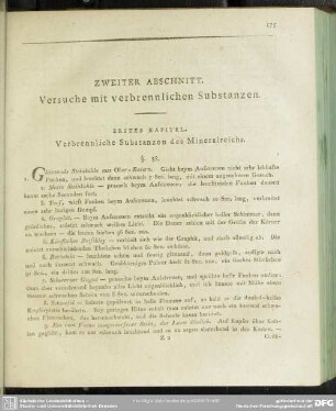 Zweiter Abschnitt. Versuche mit verbrennlichen Substanzen