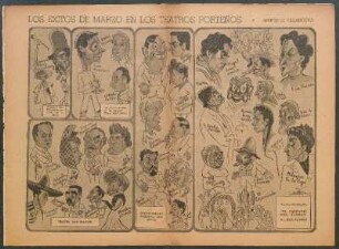 Los éxitos de Marzo en los teatros porteños [Dibujo] : Apuntes de Villanueva
