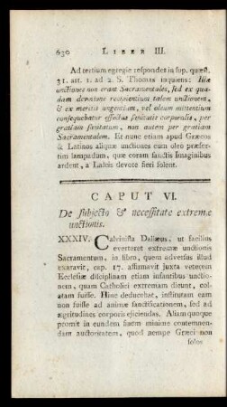 Caput VI. De subjecto & necessitate extremae unctionis