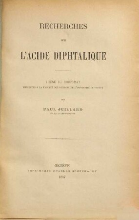 Recherches sur l'acide diphtalique
