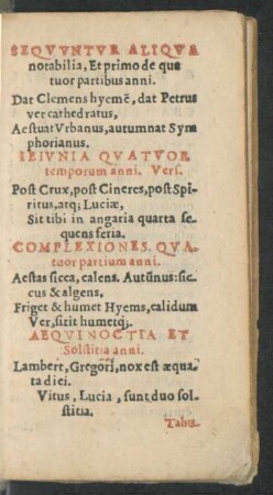 Sequuntur Aliqua notabilia ...