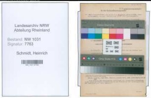 Entnazifizierung Heinrich Schmidt , geb. 04.03.1880 (Postbetriebswart)