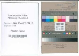 Entnazifizierung Franz Kloeter , geb. 18.06.1888 (Schlossermeister)