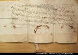 Graf Johann von Ostfriesland quittiert den ostfriesischen Landständen über 10000 Karlsgulden Abfindungsgelder Ausstellungsort: Emden Anhängendes Siegel erhalten; Unterschrift