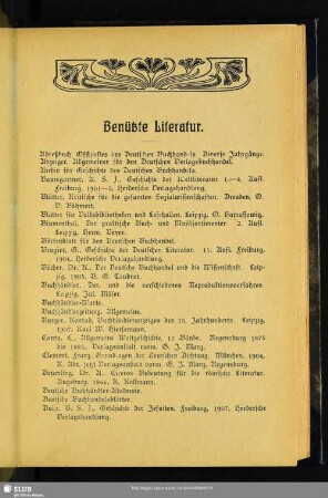 Benützte Literatur