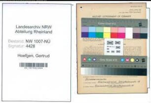 Entnazifizierung Gertrud Hoefgen , geb. 19.05.1911 ()