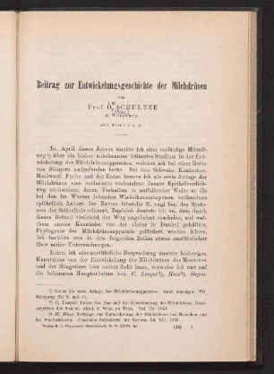 Beitrag zur Entwickelungsgeschichte der Milchdrüsen
