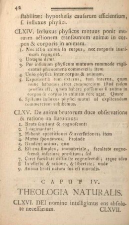 Caput IV. Theologia naturalis.
